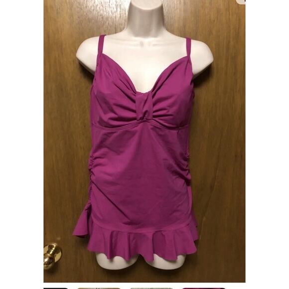 LANDS END Size 8 TANKINI SWIM SUIT TOP Pink J24 - Picture 1 of 5